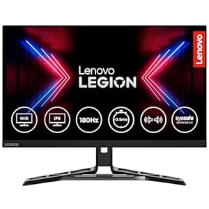 Lenovo Legion R27q-30 | 27 Inch (68.58cm) 165Hz 2K QHD Gaming Monitor | 0.5ms, AMD FreeSync, 99%sRGB, 90% DCI-P3, 3Wx2 Speaker, 2xHDMI, 1xDP|Tilt, Swivel, Pivot, Height Adjust Stand, Black, 67B4GAC1IN