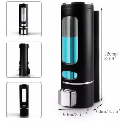 Image of Wall-Mounted Soap Dispenser for Bathroom, Wash Basin, Liquid Sanitizer & Shower Gel | 400ml Capsule Design, Black ABS Plastic | Pack of 2 | Durable & Easy Refill