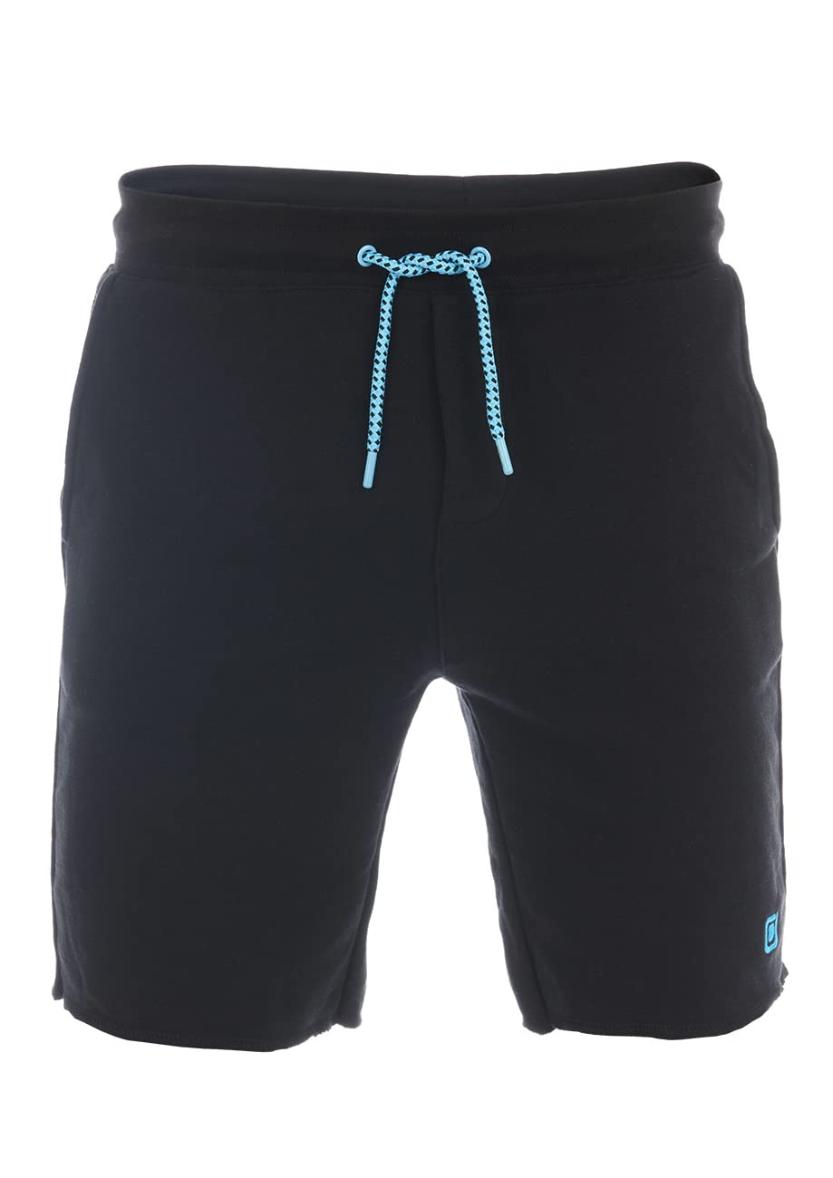 riverso RIVMax Men's Sweat Shorts Bermuda Summer Sports Shorts Cotton Black Red Blue Grey Rose Green S M L XL 2XL 3XL 4XL 5XL, Black - Turquoise, S