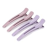 AIMIKE Pinzas para el cabello, clips para peinar y cortar, pinzas de salón para mujeres, pinzas sin marcas con banda de silicona, pinzas para el cabello para uso profesional para cabello grueso