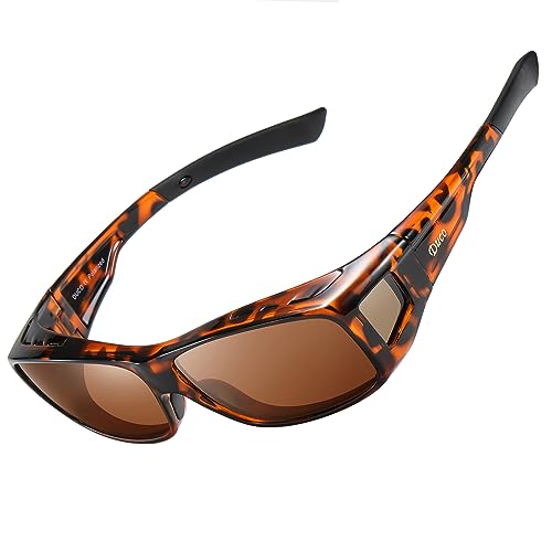 DUCO Wraparound Fitover Glasses Polarized Wear Over Sunglasses for Men Women UV Protection Sun Glasses Driving