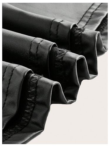 OYOANGLE Women's Vintage PU Leather High Waisted Short Skirt Flared A Line Skater Skirts3