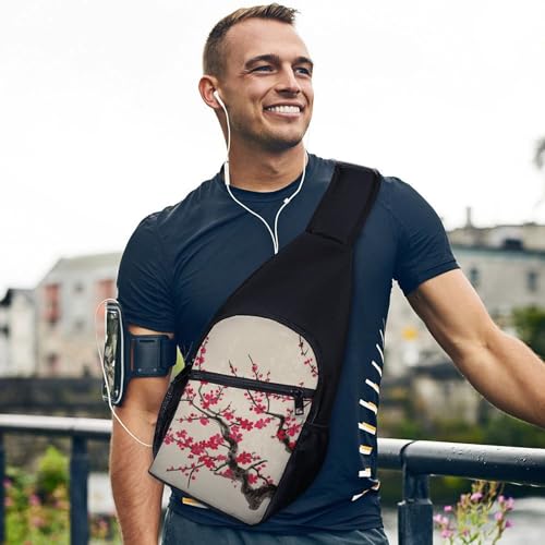Sling Bag para Hombre y Mujer con Estampado Floral Japonés miniatura 6