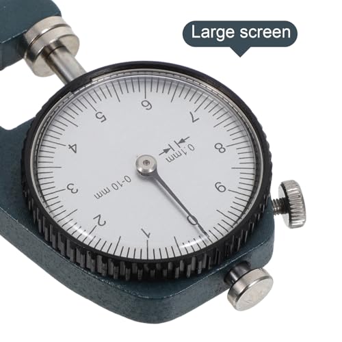Calibrador de espesores digital preciso: 0-10 mm / graduación exacta de 0.1 mm, probador de cabeza plana para cuero, tela, papel, tubería hueca - herramienta de medición fácil de usar con gatillo pulgar miniatura 3