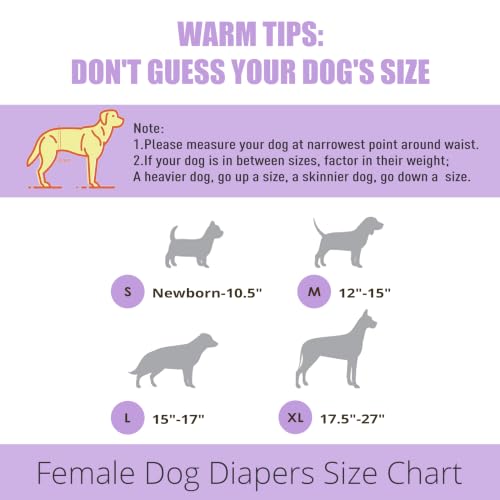 Image of wegreeco Dog Diapers Female (3 Pack), Highly Absorbent Dog Diapers for Female Dogs Washable in Heat, Incontinence, or Excitable Urination (Purple, Blue, Red, X-Large)