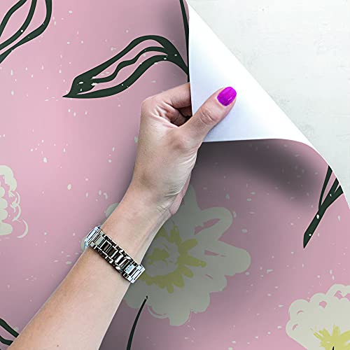 Papier Peint Fleurs Florales Lessivable pour Masquer Imperfections de Mur - 4