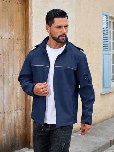 Yousify Mens Softshell Jacket Fleece Lined Windbreaker Lightweight Rain Waterproof Hooded Jackets for Hiking3