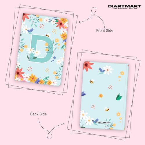 Image of Initial D Premium Soft Bound Notebook Diary for Girls and Women (B6, 90 GSM, 160 Ruled Pages) Floral Design Notebook Journal Diary