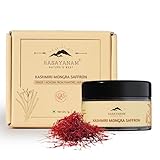 Rasayanam Pure Original Kashmiri Safron/Kesar/Kumkuma Puvvu (1 g) | Certifié Keshar de qualité supérieure | Safran pour femmes enceintes, rituels Pooja et arôme alimentaire