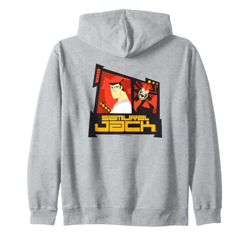 Image of Samurai Jack Jack and Aku Portrait Zip Hoodie