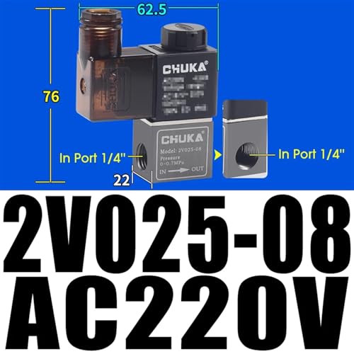 Vanne de compresseur 2V025-08 à haute réactivité et étanchéité renforcée AC220V