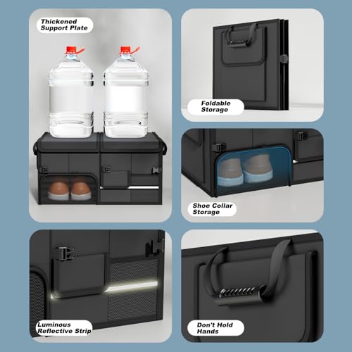 lomonmen Organizador Maletero Coche,Bolsa Maletero Coche Plegable,Caja de la Compra para Camping Auto,Organizador Autocaravana,Antideslizante - imagen 3