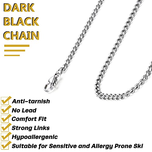 FIBO STEEL 3.5-10mm Stainless Steel Cuban Necklace Mens Women Curb Link Chain, 16-30 inches4