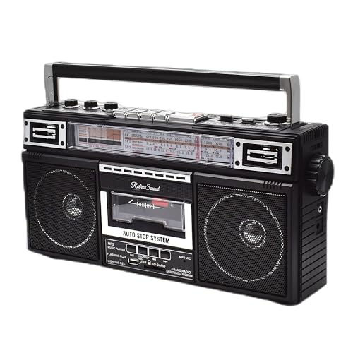 Amazon.co.jp: 東京Deco ポータブル ラジカセ 80年代スタイル 録音付き