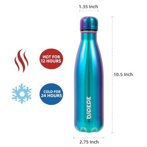 Image of BJPKPK 17 oz Insulated Water Bottle, Stainless Steel Flask, Leak Proof