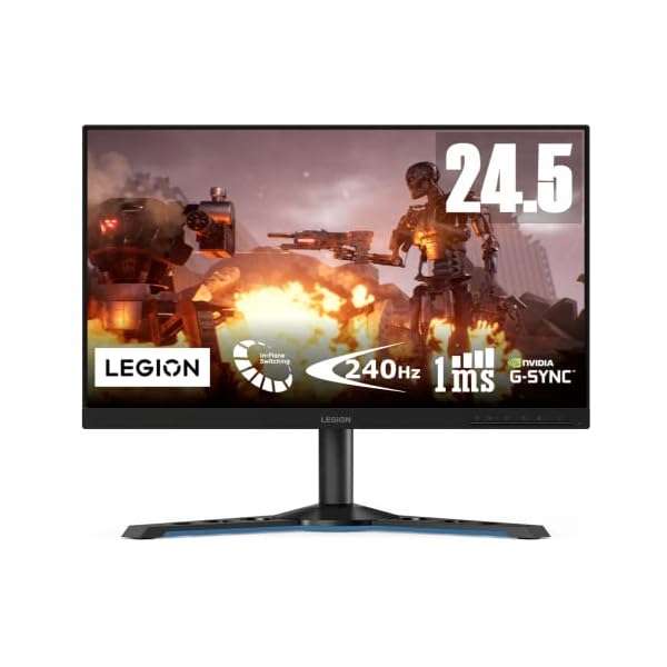 Lenovo Legion Y25-25 - Monitor eSports Gaming 24.5" FullHD (IPS, 240 Hz, 1 ms, HDMI, DP, FreeSync Premium y G-Sync, HDR400, Base Metálica) Ajuste de inclinación/altura/giro/pivote - Negro