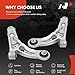 A-Premium 2 x Front Lower Control Arm, with Bushing, Compatible with Jeep Cherokee 2014 2015 2016 2017 2018