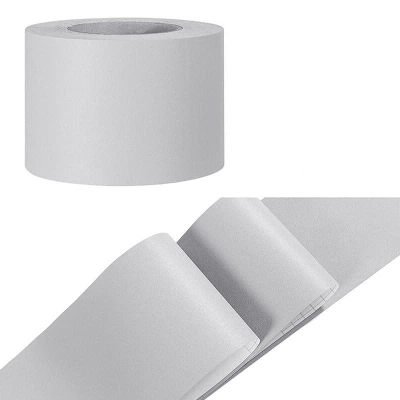 VMDVBNA Cenefa adhesiva para pared Pegatinas de borde pared autoadhesivas 2 estilos for cocinas, baños y oficinas, pegatina vinilo for zócalo para el Hogar(Matt Light Gray)