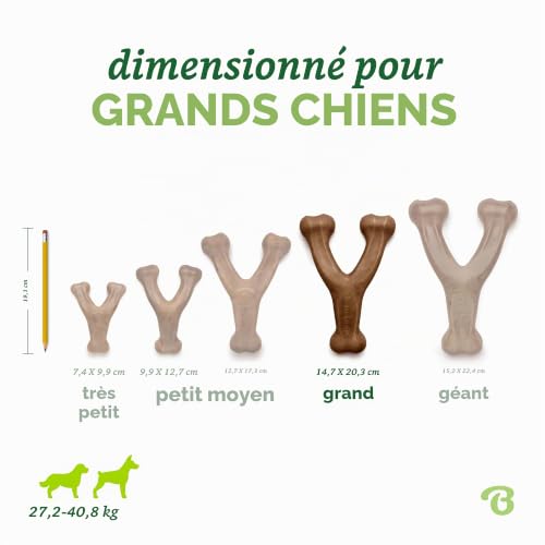 Benebone Jouet à mâcher Wishbone pour Chien, Bacon réel, Grand – vue 4