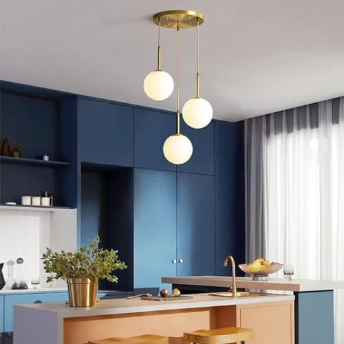 Image of Wall Lamp Chandelier Pendant Light, Home Decor for Bedroom, Living Room, Hallway, Cafe, Hotel, Restaurant (Milky Ball Hanging LAMP Set with LED Bulb Pack of 1)