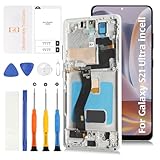 Olivechard InCell S21 Ultra Display Screen Replacement (No Fingerprint Function) with Phantom Silver Frame for Samsung Galaxy S21 Ultra G998B G998U G998U1 G998W LCD Screen Touch Digitizer Assembly