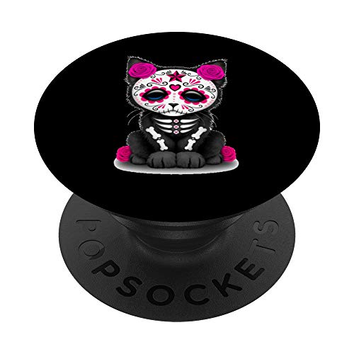 Sugar Skull Cat Day Of The Dead Halloween Cinco De Mayo PopSockets Swappable PopGrip
