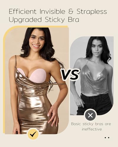 Image of Niidor Sticky Bra Invisible Stick on Bra Backless Strapless Women's Adhesive Bras Ladies Invisible Bras