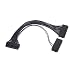 Power Supply Splitter, Exwin Dual PSU Cable Adapter 24 Pin 20+4 Pin ATX Motherboard Adapter Extension Cable Dual 24-Pin Mining Power Adapter 12 Inch (30CM) (1-Pack)