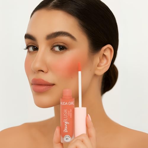 Image of Muted Peachy Liquid Blusher for Cheeks - Lightweight, Long-Lasting Blush for Face Makeup, Easy to Apply, Natural Finish - Ideal for Women and Girl