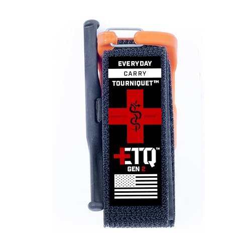 Image of Snakestaff Systems Tourniquet - ETQ Gen 2 Made in The USA | EDC Gear for Trauma Kits, Tourniquet Kits, and Medical Emergency Bags, Orange, Wide (1.5 inch)