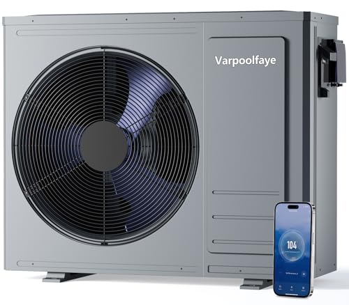 35100 BTU Electric Pool Heater For Inground Pool 10000 Gallon Above Ground Pool Heater Swimming Pool Heater Pump Heating or Cooling WiFi Control Schedule 220V 60HZ