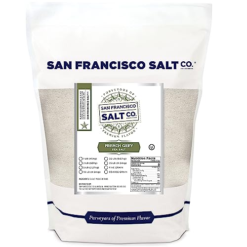 French Grey Sea Salt 2 lb Bag - Fine Grain Celtic Salt (Sel Gris) from Guérande France - All-Natural, Kosher Gourmet Sea Salt for Cooking, Seasoning & Grilling