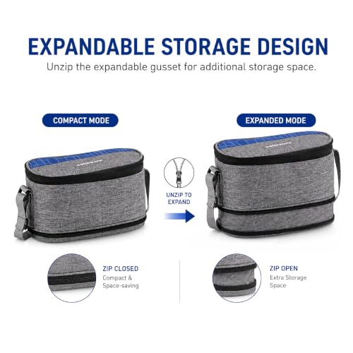 Image of CELLO MF Senator Set of 4 Stainless Steel Lunch Box with Extendable Zipper Bag, Blue | 300ml, 300ml, 500ml Containers, 750ml Oval Container with Spoon & Fork, Leakproof Airtight Tiffin Set for Office