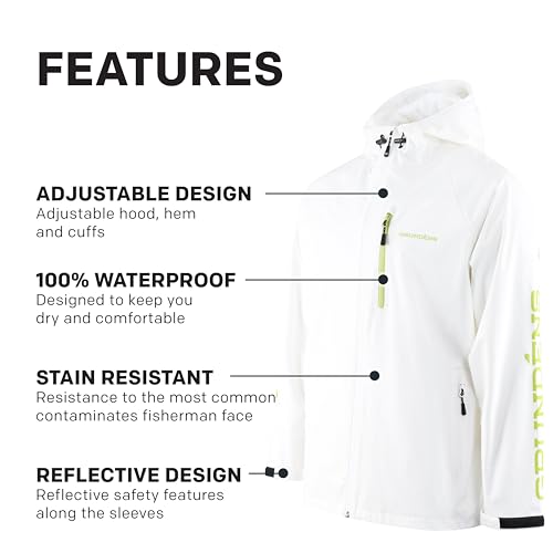 Image of Grunden's Men's Tourney Jacket - Hooded Waterproof Fishing Jacket, Lightweight Athletic Fit, Packable Rain Coat