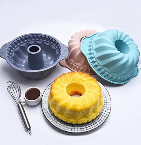 A Person Who Loves Life 10" Silicone Bundt Cake Pan, Non-Stick Silicone Bundt Pan With Handle, Home Baking Diy Cake Mold For Cake, Chocolate, Jelly, Bread, Gelatin (Nordic Grey) #TOP3