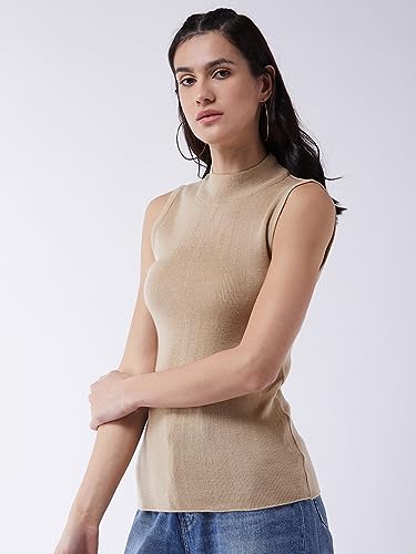 Image of Rvk Women Solid Super Soft Acrylic Sleeveless Sweater