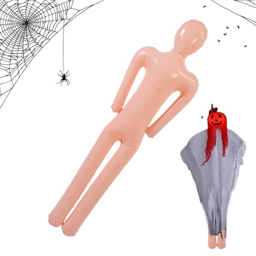 Dopsyesn Corpo insuflável, manequim corporal insuflável de Halloween tamanho real - trezzo fotográfico de modelo assustador para exposições temáticas interior exterior quartos escape jardim