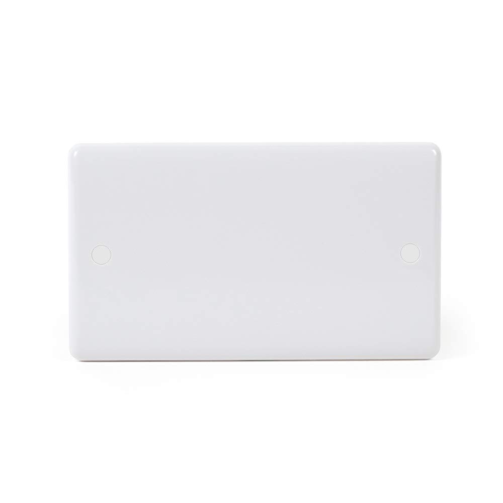 Lieber Lighting White Lieber Silk 2 Gang Blanking Plate - Curved Edge