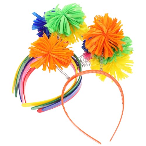 Accessoires de cheveux pompons colorés lot de 12 élastiques pour têtes de fête et coiffures