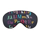 Antifaz para dormir con diseño del alfabeto inglés y tira ajustable para dormir de lado, antifaz para dormir