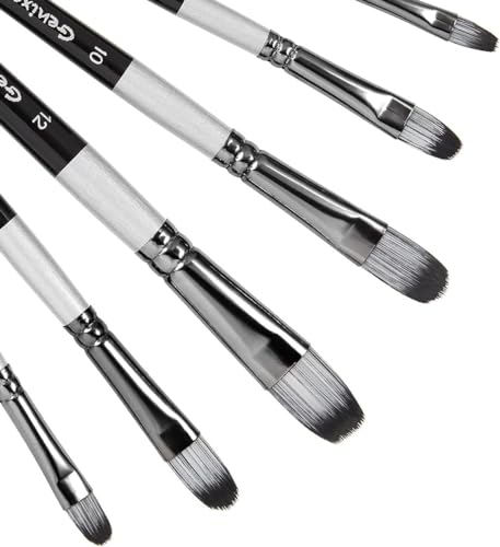 Image of Worison 6 Pc Filbert Paintbrush Set in Synthetic Bristle for Water, Poster Color and Acrylic Painting