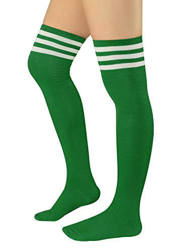 Image of Century Star Thigh High Socks Striped Extra Long Tube for Women Over the Knee Athletic Sports Socks Plus Size Stockings