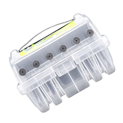 QIEIEI Fishing Tackle Box 6 Compartments Fishing Accessories Line Hook Storage Case Double Sided Fishing Tool Organizers Box