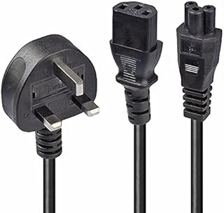 LINDY 30374 UK 3 Pin Plug to IEC C13 & IEC C5 Splitter Extension Cable, Black, 2.5m