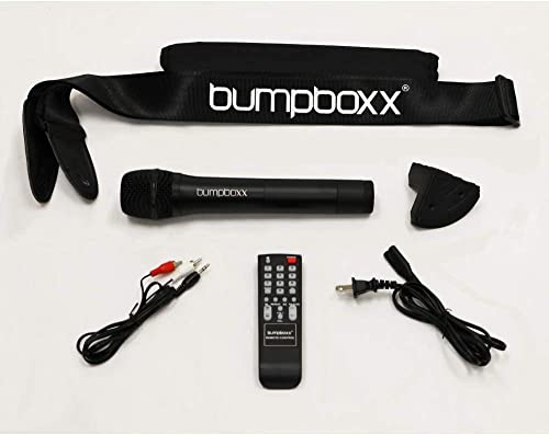 Bumpboxx Bluetooth Portable Speaker Boombox Uprock Brown Checkered | Retro Boombox with Bluetooth Speaker | Rechargeable Lithium Battery | Includes Wireless Microphone, Carrying Strap & Remote Control