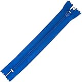 AERZETIX - 12er-Set Spiralreißverschlüsse Nr. 5 18 cm Nicht trennbar mit Schieber - aus Metall, Nylon, Polyester - Blaue Farbe - Nähen, Reparatur, Textilherstellung