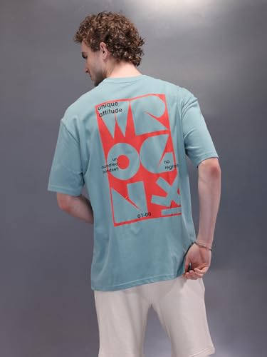 Image of WROGN Men's 100% Cotton T-Shirt | Graphic Print | Oversized Fit