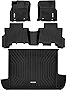 OEDRO Floor Mats & Cargo Liners Set Compatible with 2013-2023 Toyota 4Runner, Unique Black TPE All-Weather Guard Full Set Liners