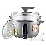 Olla arrocera con vaporera (8-30 L) Comercial, Antiadherente, Grande, con Aislamiento automático para hoteles, restaurantes, comedores y escuelas, 220-240 V (10 L)