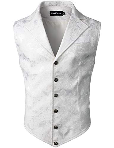 Image of VATPAVE Mens Victorian Suit Vest Steampunk Gothic Waistcoat